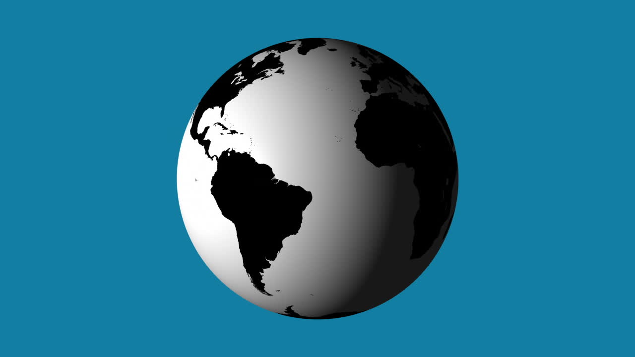 tierra blanca girando sobre un fondo azul