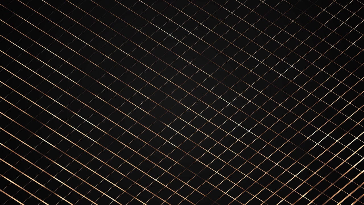 Thin copper and gold lines black surface refined diagonal grid with generous copy space corporate