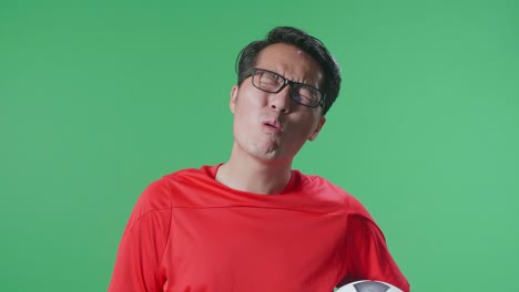 fanático de fútbol decepcionado