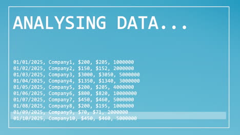 animación del procesamiento de datos digitales sobre un fondo azul