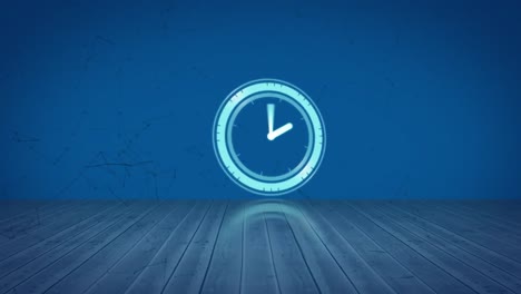 animation of moving clock and constellations over blue background