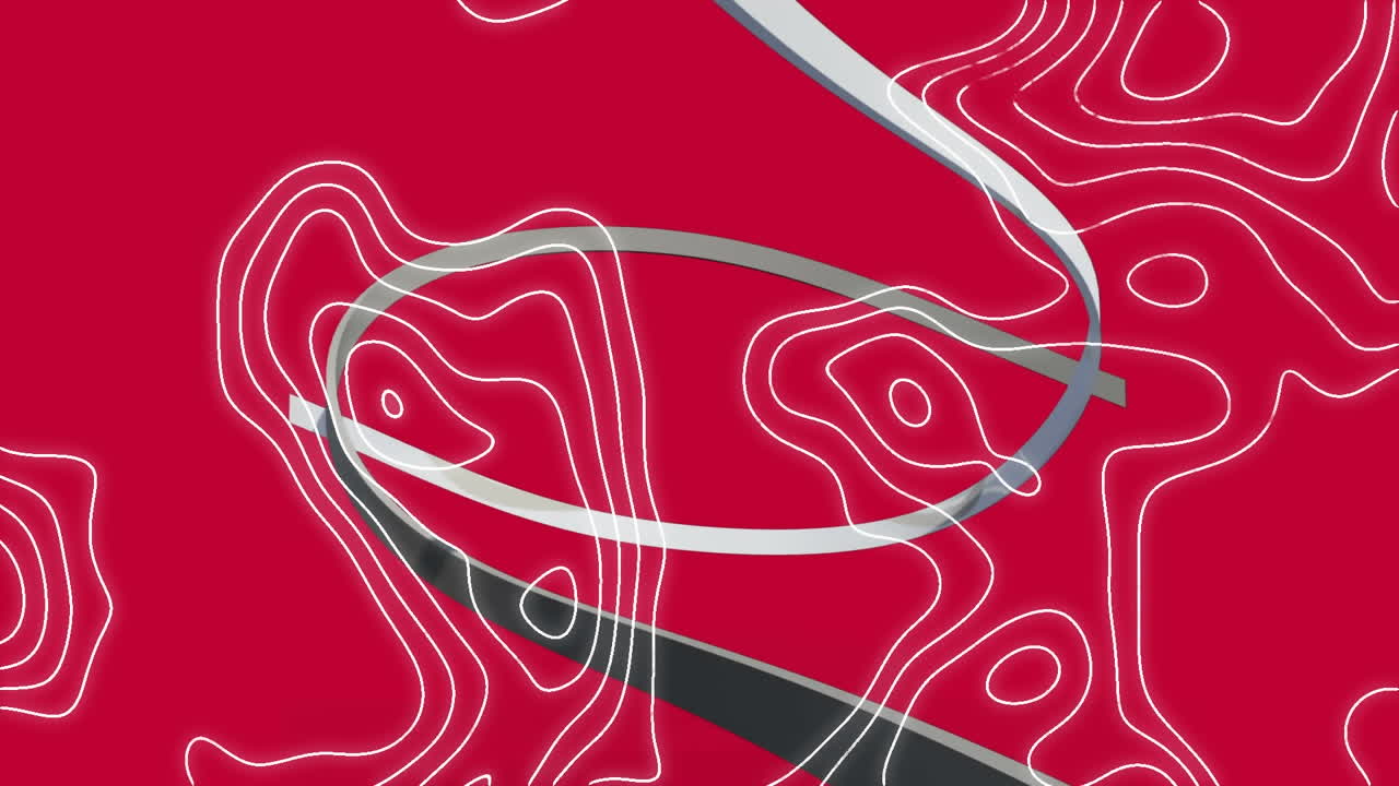 빨간색 배경 에 있는 이소히프스 와 리본 의 애니메이션