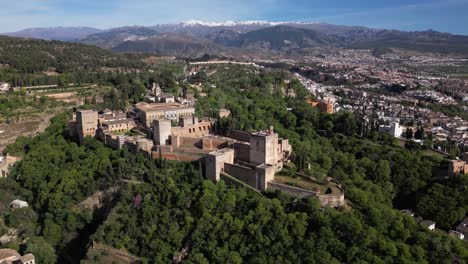 aerial view of the alhambra palace in granada, spain