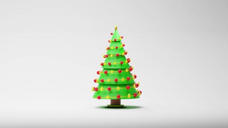 animación del árbol de navidad sobre un fondo blanco