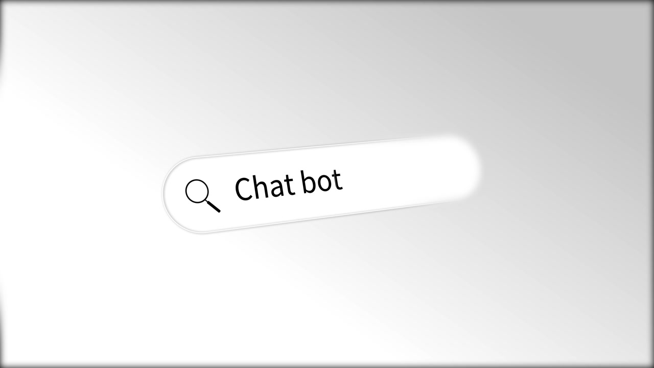 Ai chat search interface visual with clean white input box black typed words and minimal browser
