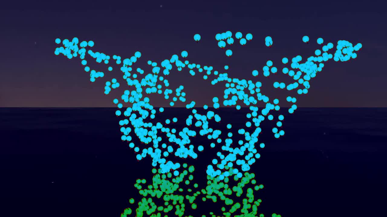 puntos brillantes abstractos sobre el agua