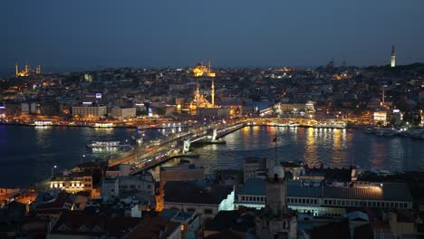 high quality shot of istanbul night panorama. view from galata tower