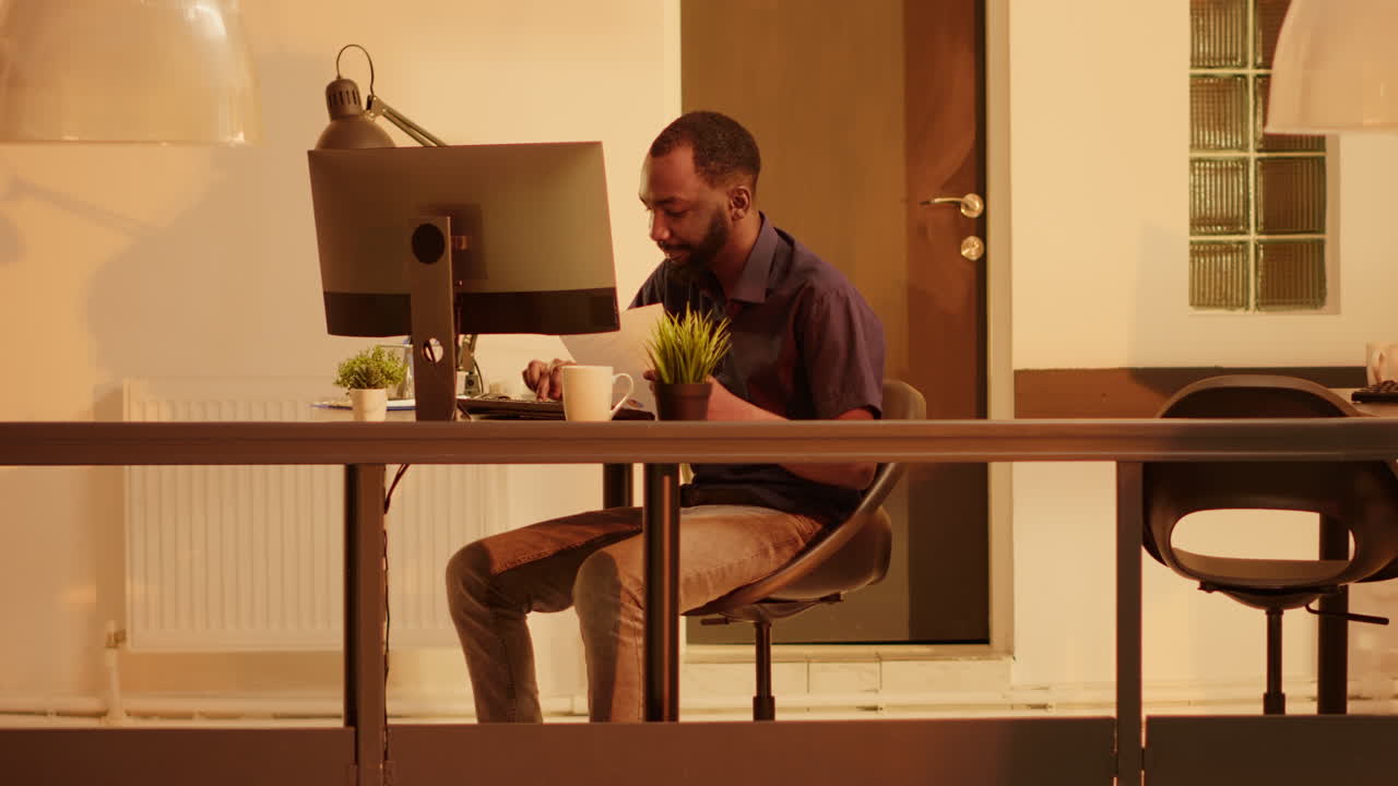 Office workspace with people working at desks