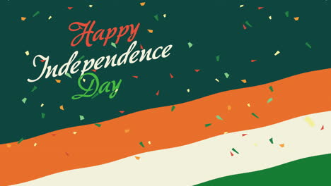 indian independence day lettering and flag