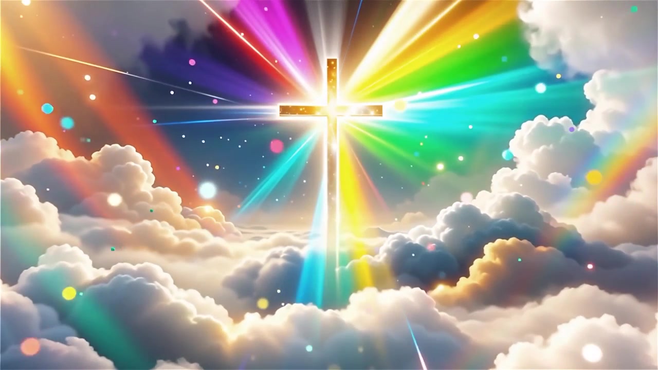 Christian Cross Heavenly Light Worship Background