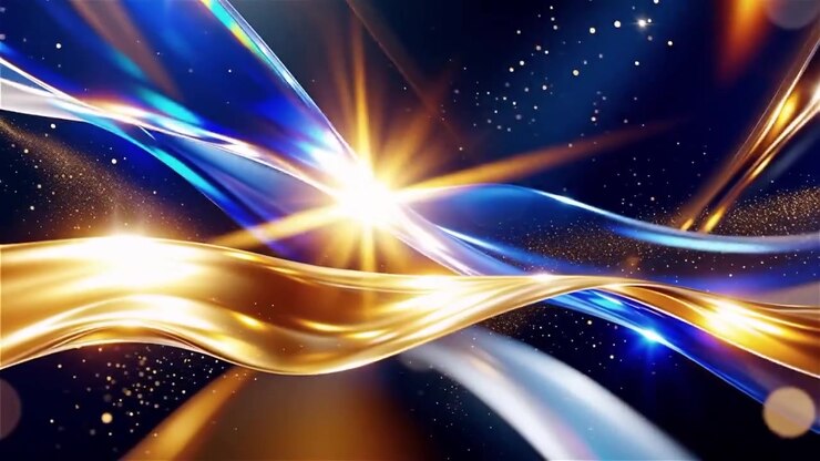 Sfondo astratto con onde di luce fluide.