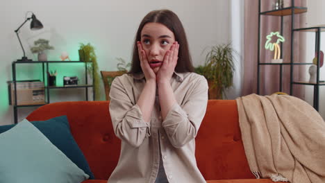 upset young woman making face palm gesture feeling bored disappointed in fail bad results news