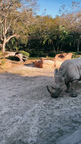 white rhino in a park