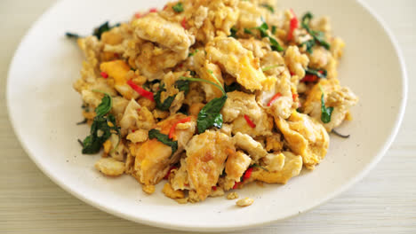 stir-fried-egg-with-Thai-basil-and-chilli---Asian-food-style