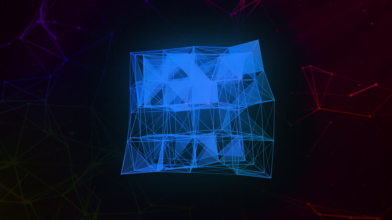 diseño abstracto de marco de alambre de cubo 3d