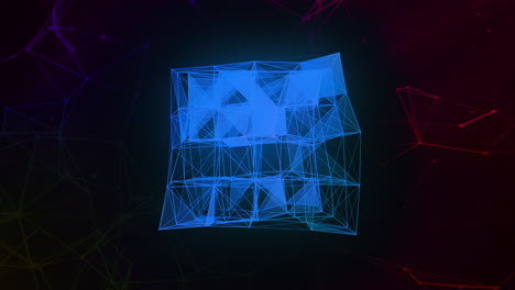 abstract 3d cube wireframe design