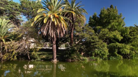 Pan-View-of-Artificial-Lake-of-Paseo-del-Bosque,-La-Plata-City,-Argentina