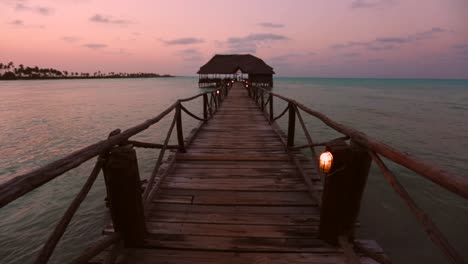 time lapse: sunset at a jetty bar in zanzibar