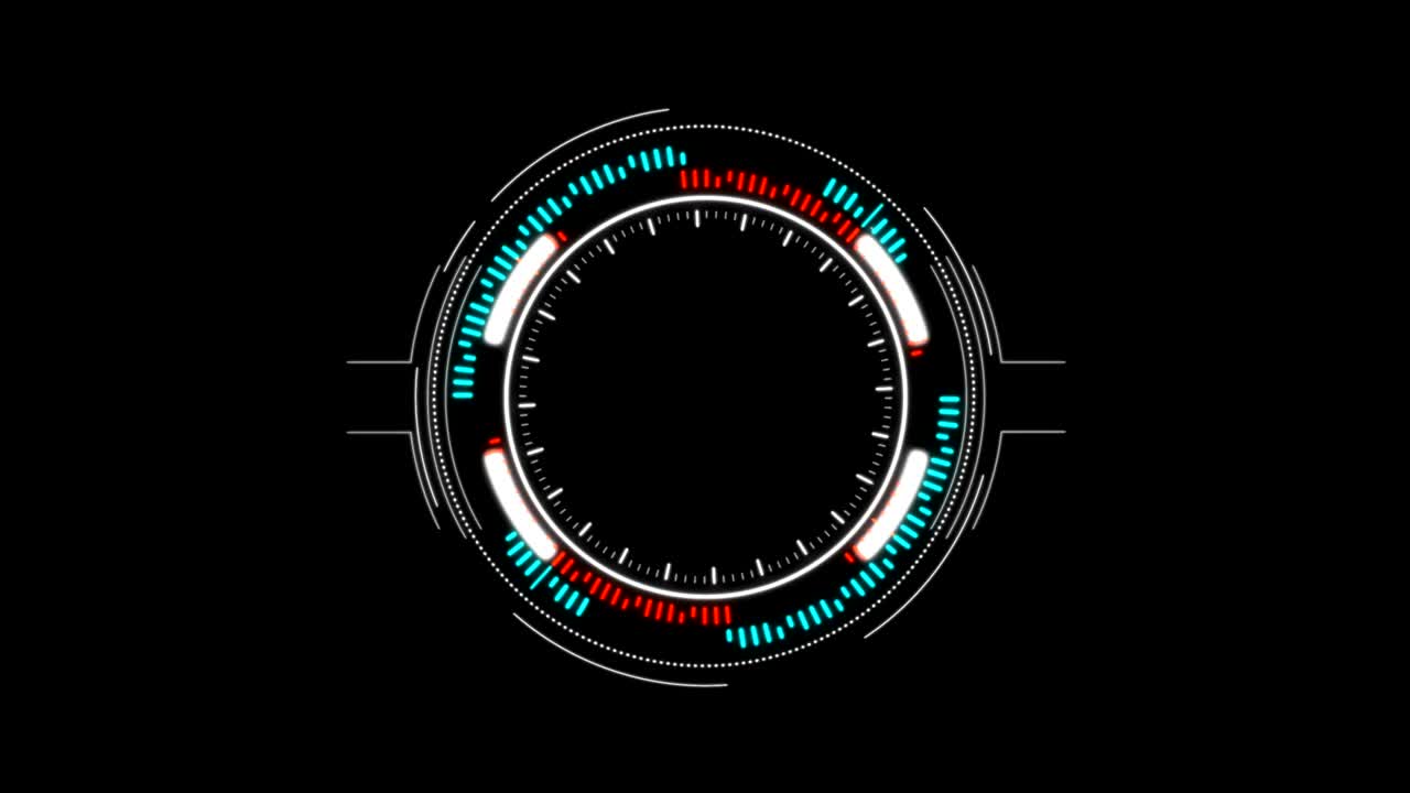 Circle hud head up display interface element for futuristic cyber technology concept with dark and grain processed