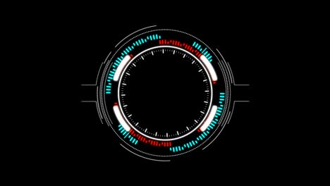 circle hud head up display interface element for futuristic cyber technology concept with dark and grain processed