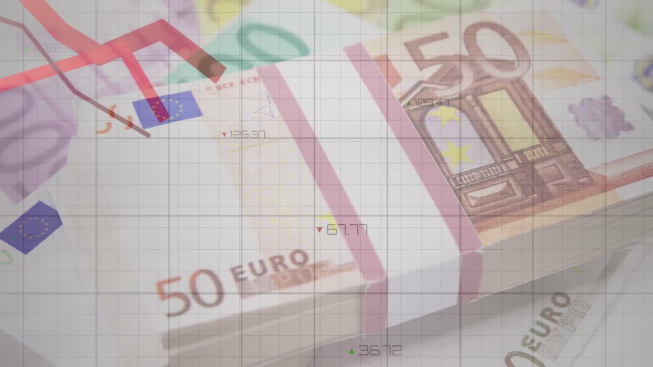 Animation af statistik- og databehandling over kontanter
