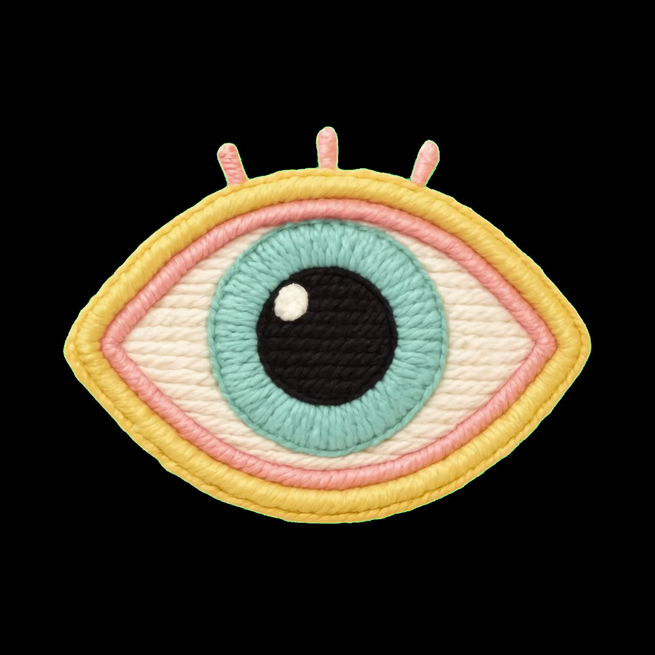 Colorful, abstract, eye, alien, art animation isolated asset, transparent 4K video, alpha channel