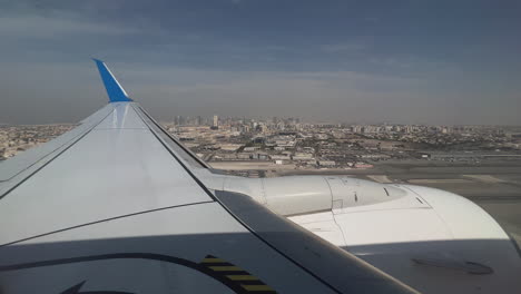 airplane view of dubai city