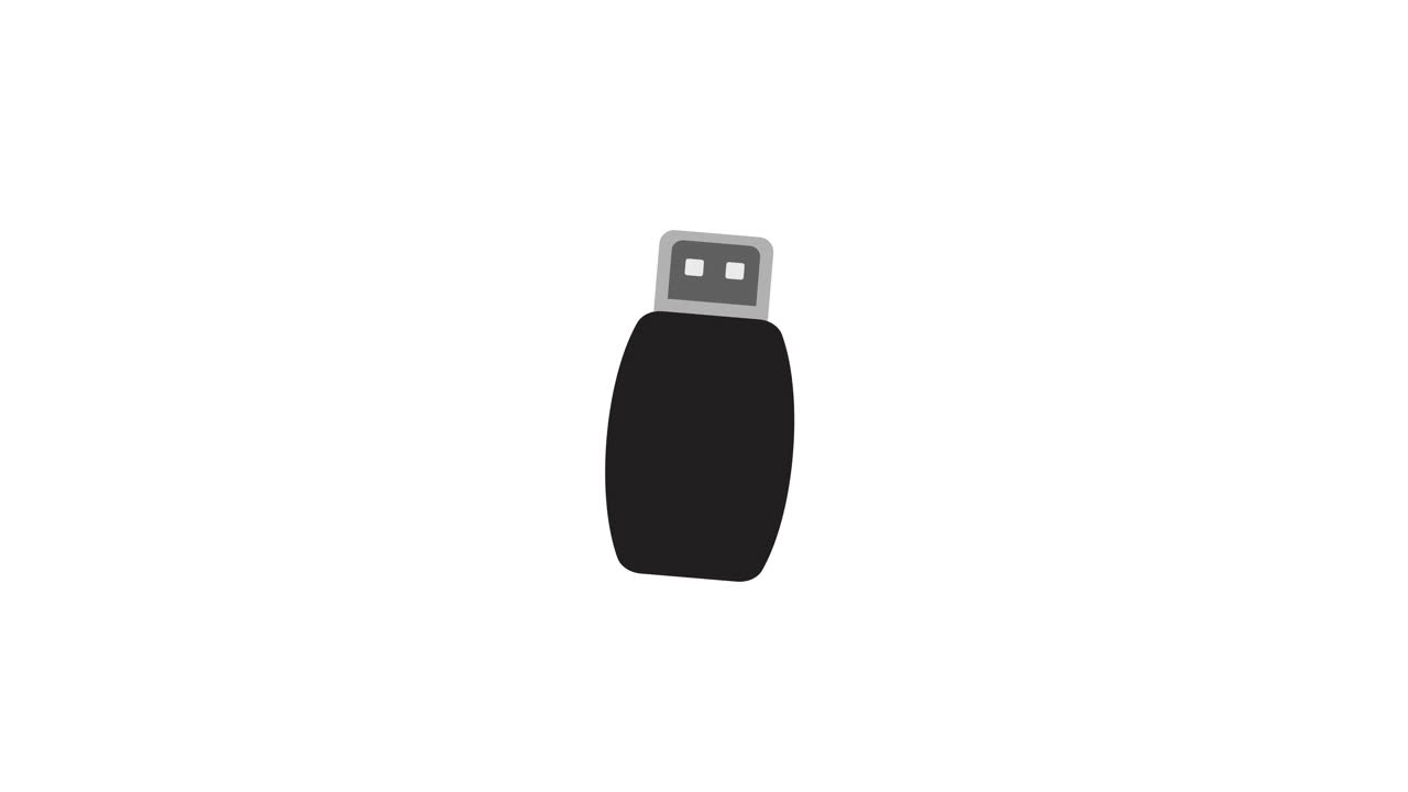 Animerat USB-minne som monteras ihop och isär