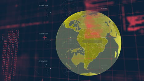 animación del procesamiento de datos digitales en todo el mundo
