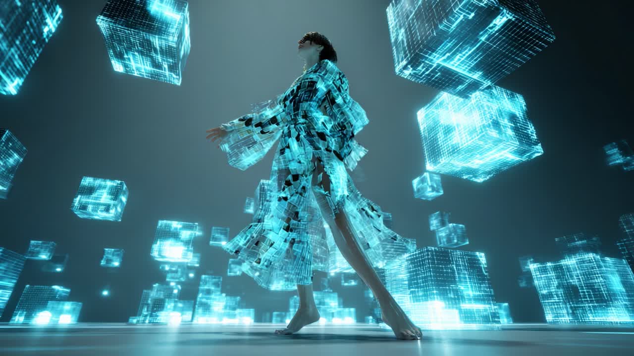 Futuristic Woman in a Digital World