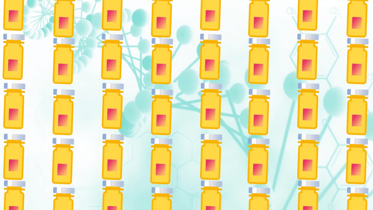 dna 가닥 위 에 있는 알약 상자 아이콘 의 애니메이션