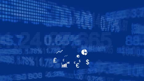 geschäftsikonen und finanzdaten