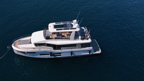 amazing luxury yacht in the mediterranean sea drone shot in slow motion