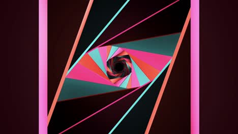 animated perspective of tunnel, rotating and loop-able abstract digital neon geometric tunnel background