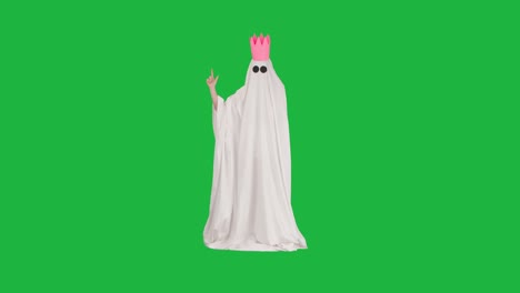 el disfraz de fantasma en la pantalla verde