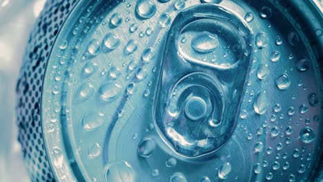 la tapa de la lata de soda de aluminio de refresco con hielo da la vuelta al círculo.