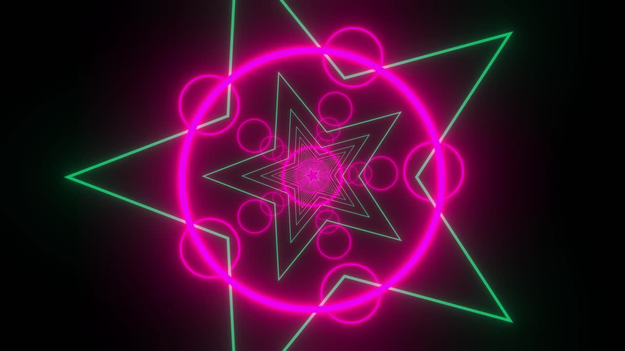 visuales del túnel de las estrellas de neón