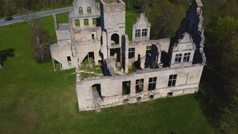 majestic ruins: aerial drone view of old church structure in haapsalu, estonia - 4k footage