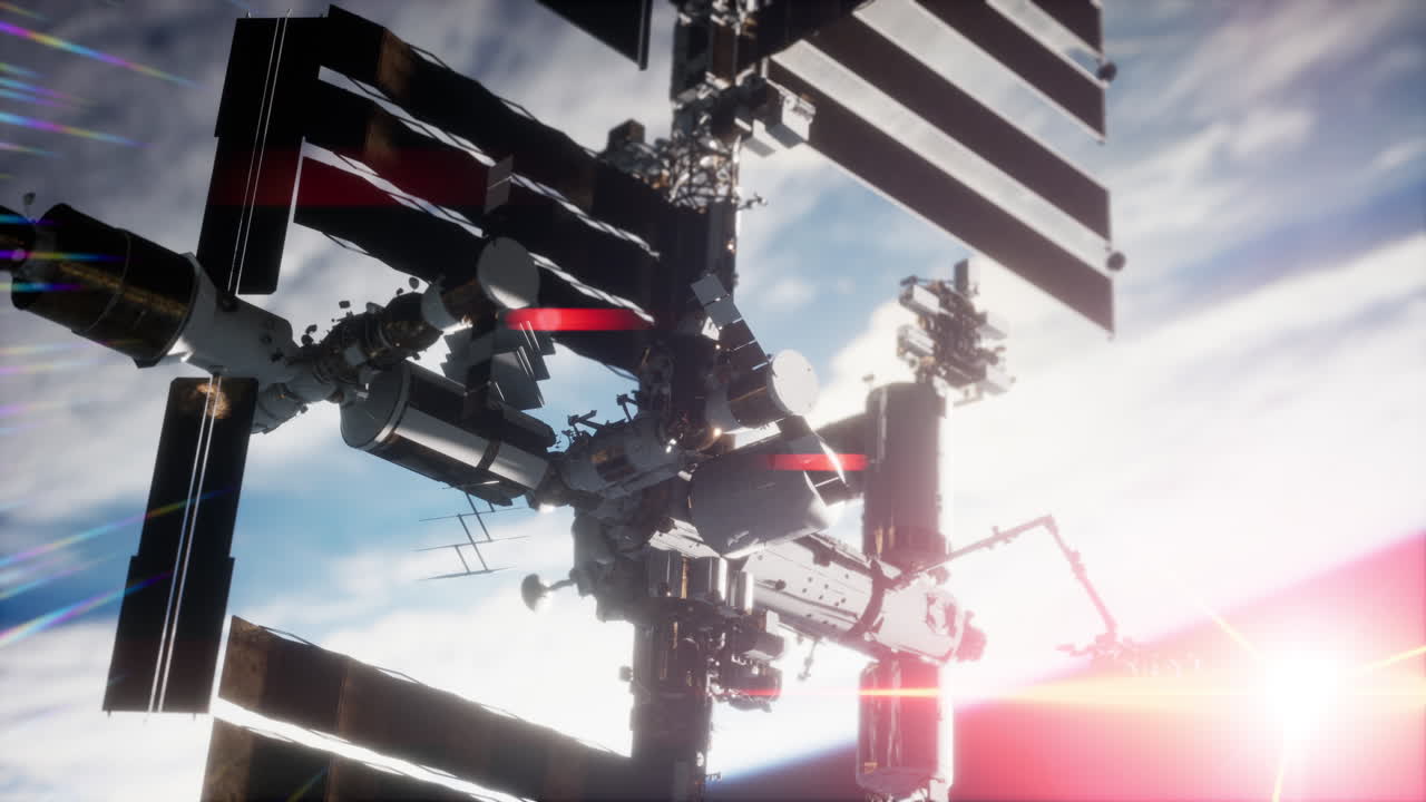 estación espacial internacional en el espacio ultraterrestre sobre la órbita del planeta tierra