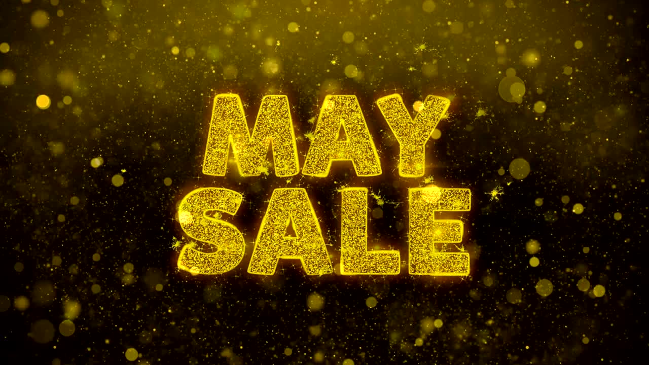 금빛 반이는 반이는 입자 애니메이션에 대한 판매 텍스트.