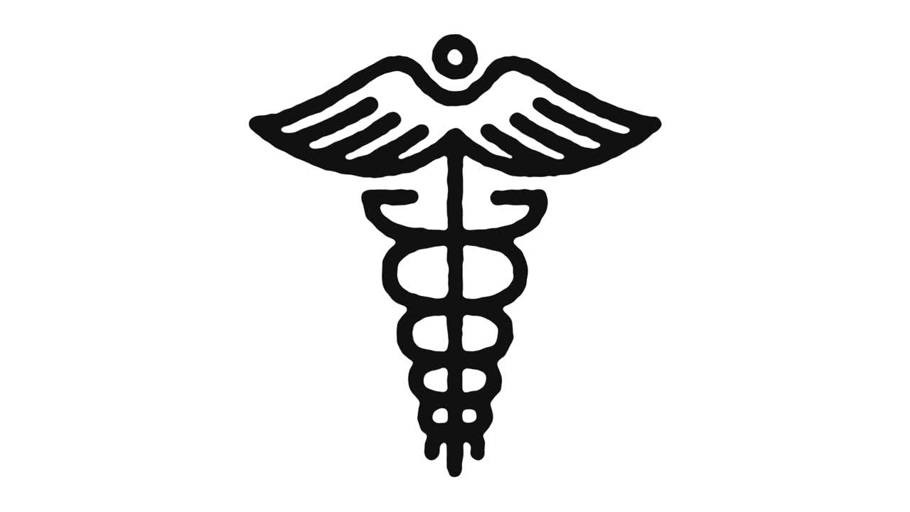 imágenes de animación del icono de caduceo y canal alfa