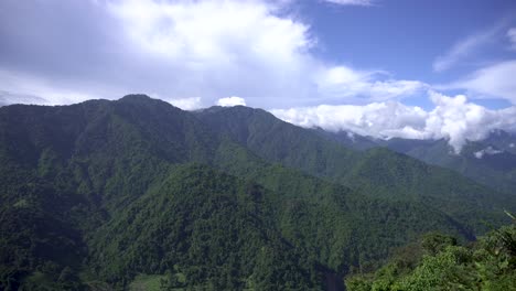 mountain is covered by clouds