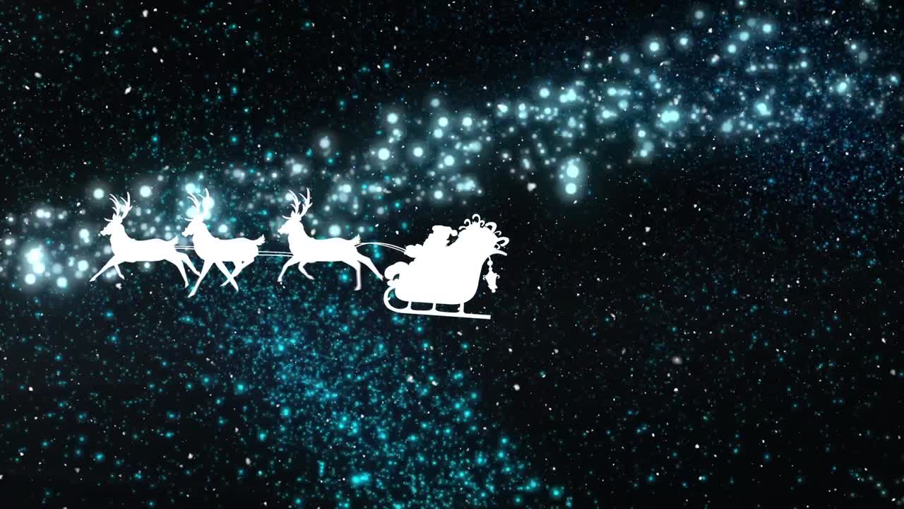 눈이 떨어지고 별이 떨어지는  ⁇ 리더와 함께  ⁇ 매를 타고 산타클로스의 애니메이션