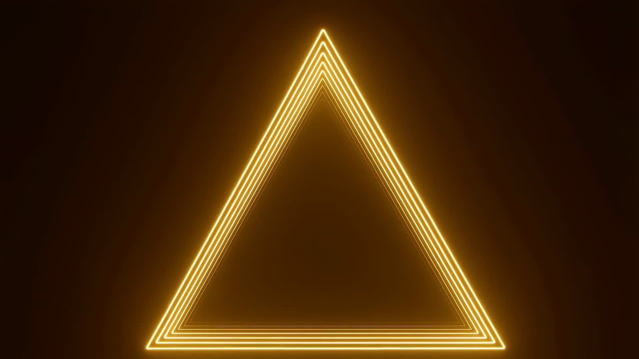 túnel de triángulo de neón brillante