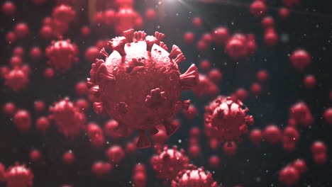 Animation-Von-Makro-Coronavirus-Covid-19-Zellen,-Die-In-Einer-Vene-Schwimmen.-4k