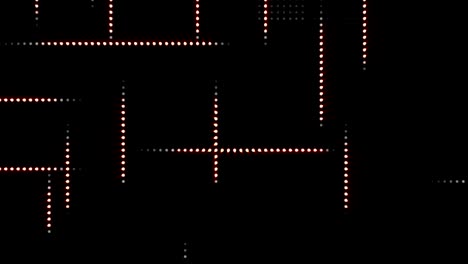 cuenta atrás en la pared de luces y animación de símbolos abstractos,