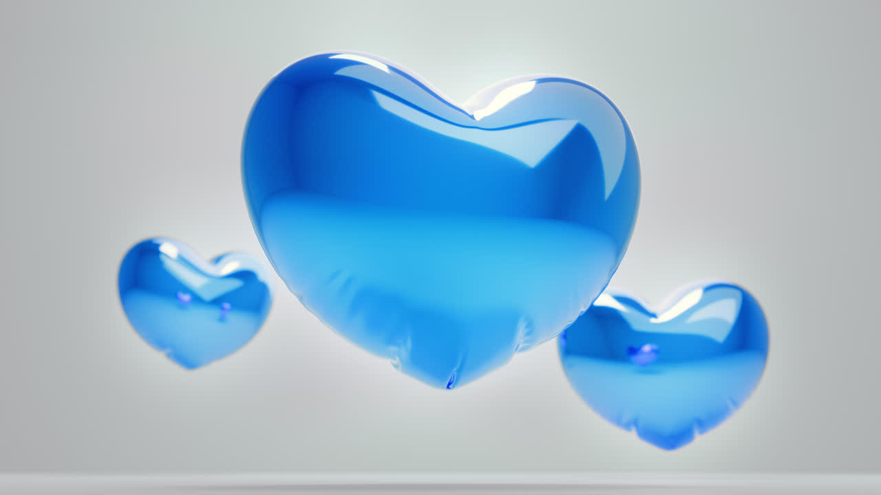 Blue Balloon Hearts