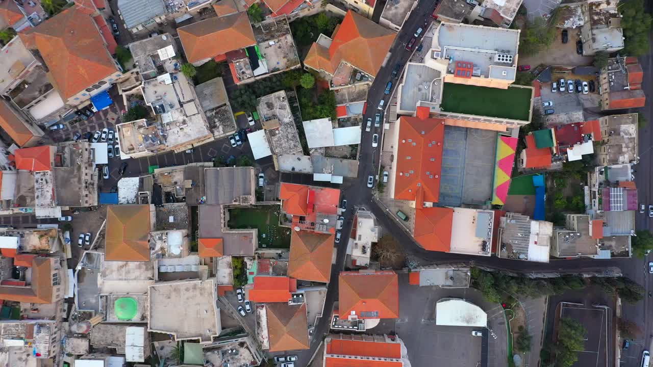 Nazareth, Aerial view of the old city's streets and rooftops