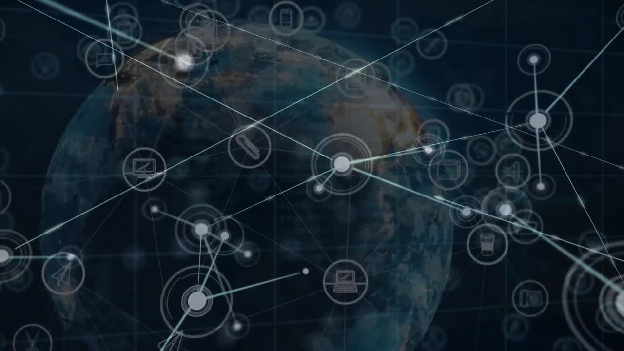 animación del globo y la red de conexiones