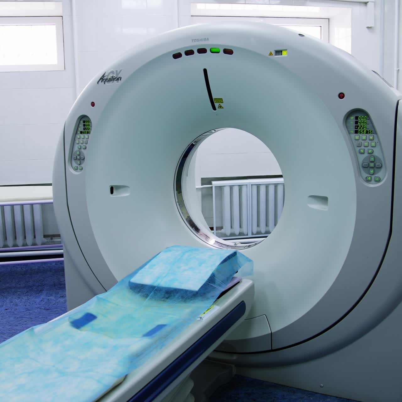 Empty machine for magnetic resonance imaging. Innovative technological equipment for MRI scanning